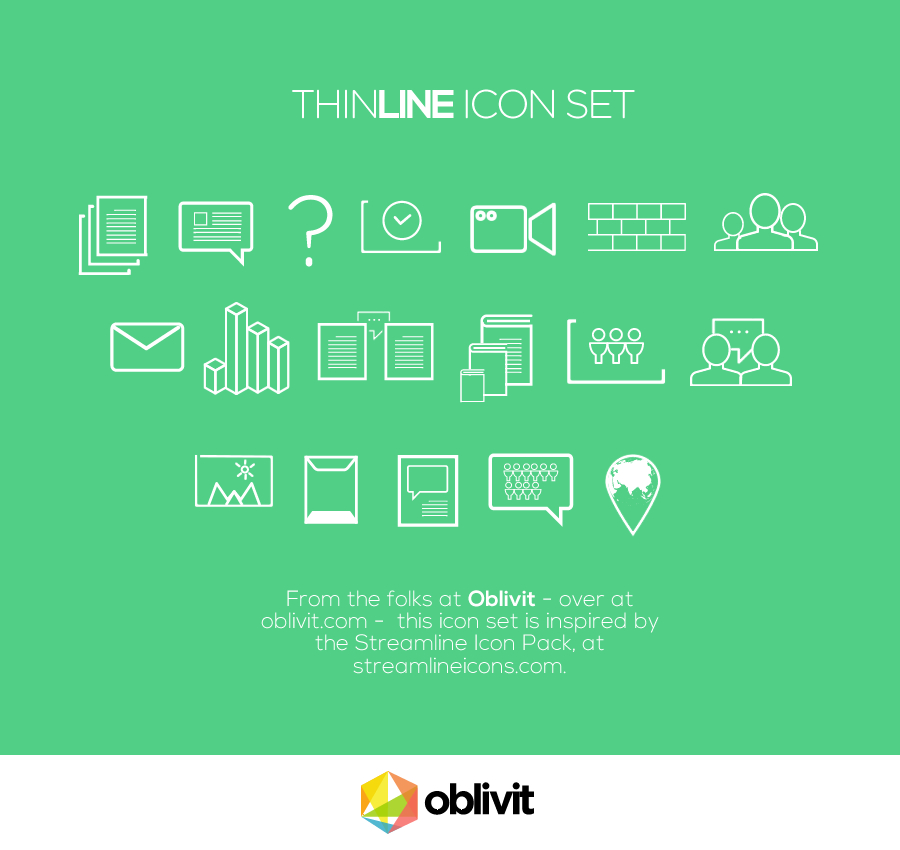 Thinline icon set